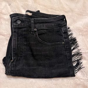 Levi’s skinny ankle fringe jeans
